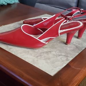 Red Heels with White Detail